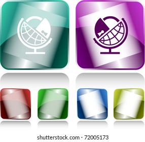 Globe and lock. Vector internet buttons.
