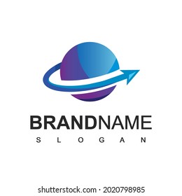 Globe Logo With Arrow Symbol