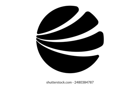 globe logo, black isolated silhouette