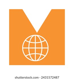 Globe Logo combine with letter M vector template