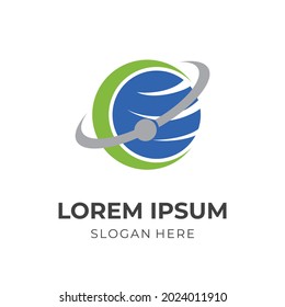 concepto de logotipo de globo con un estilo de color plano