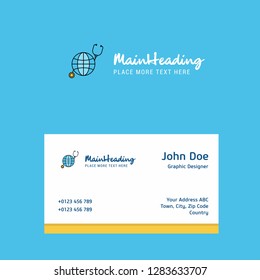 Globe logo Design with business card template. Elegant corporate identity. - Vector