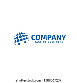 Globe logo design concept, dot style
