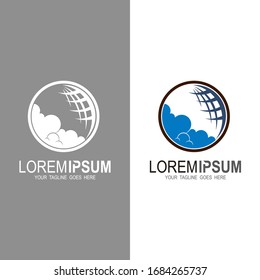 Globe logo design illustration with simple 