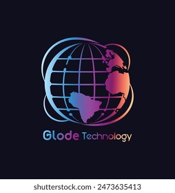 Globe Logo Design Inspiration Technologie, Kreis, Ball, runde Technologie Daten mit schwarzem Hintergrund