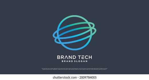 Globe logo design with modern technology concept Premium Vector part 6