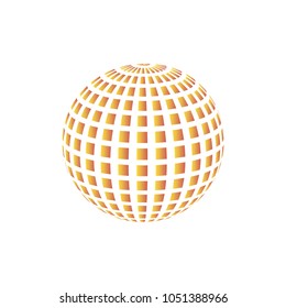 Globe logo design. Round shape. Vector illustration.