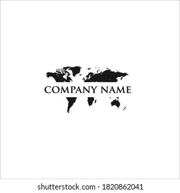 globe logo design silhouette vector