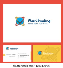 Globe Logo design with Tagline & Front and Back Busienss Card Template. Vector Creative Design