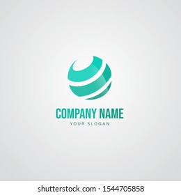 Globe Logo Design . Vector Globe . Green Globe