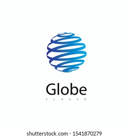 Globe Logo Design Vector Isolated On White Background