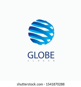 Globe Logo Design Vector Isolated On White Background