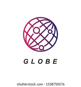 Globe logo design vector template.modern global symbol