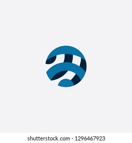 globe logo icon design with 3d effect 