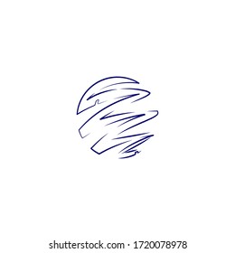 diseño de icono del logo del globo con estilo de línea simple