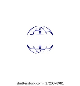 globe logo icon design with simple line art style