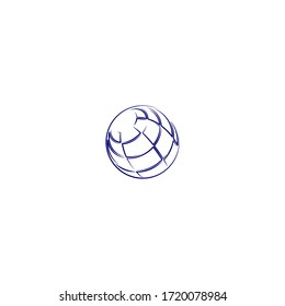 globe logo icon design with simple line art style