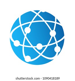 Globe logo icon, internet connection communication concept, stock vector illustration
