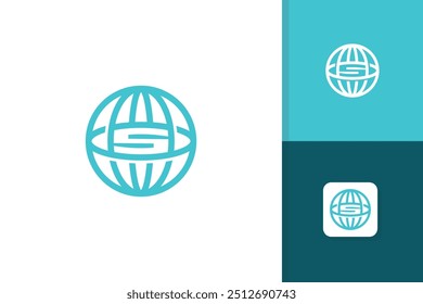 globe logo with initial letter s icon vector template