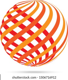 Globe Logo - Isolated On White Background - Vector. Abstract Globe Vector For Web Icon, Tech Logo And Element Design. 3D Icon For Earth, Global, Globe, Planet And World Logo