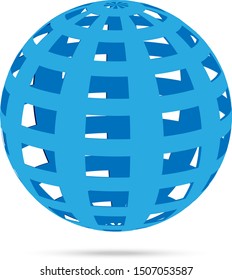 Globe Logo - Isolated On White Background - Vector. Abstract Globe Vector For Web Icon, Tech Logo And Element Design. 3D Icon For Earth, Global, Globe, Planet And World Logo