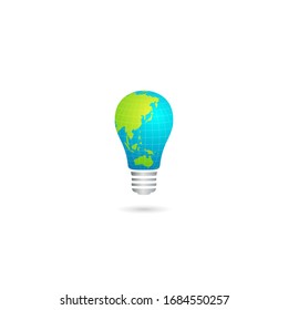 globe logo in a light bulb