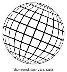 Globe logo planet earth 3D sphere globe frame meridian wire grid