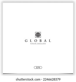 globe logo premium elegant template vector eps 10