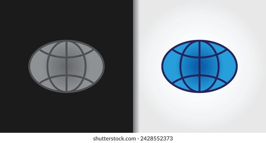 globe logo set blue vector