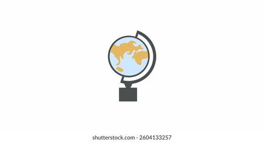 globe logo shaped like a trophy