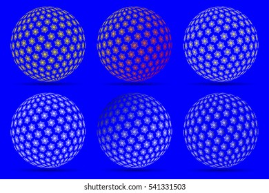 globe logo of snowflakes,planet snowflakes,