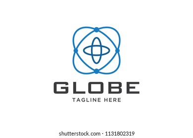 globe logo stylized creative design template