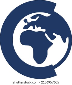 Plantilla de logotipo de Globe, vector de letra C