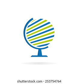 Globe logo template. Earth sign.