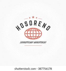 Globe Logo Template. Vector Design Element Vintage Style.
