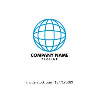 Globe Logo Template Vector Icon Illustration Design