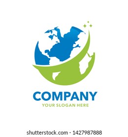 Globe logo template vector illustration