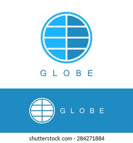 globe logo template. world sign or symbol isolated on white background. vector illustration