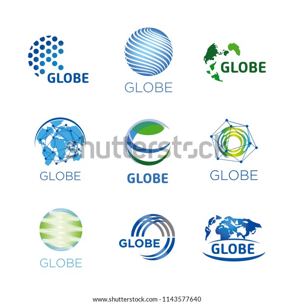 Globe Logos Stock Vector Royalty Free 1143577640