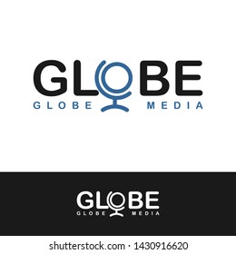 Globe logotype vector design black blue