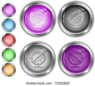 Globe and loupe. internet buttons.