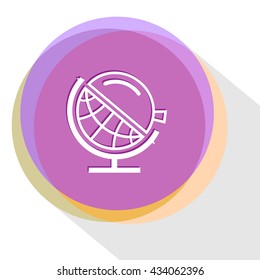 globe and loupe. Internet template. Vector icon.