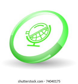 Globe y lupa. Icono del vector.