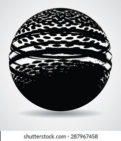 Globe made from Halftone Dots.  in Grunge Style .