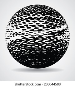 Globe made from Halftone Dots.  in Grunge Style . 