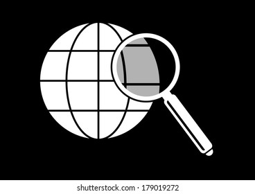 Globe and magnifier