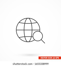 Estilo lineal de línea de icono de vectores negros con amplificador de globo en el fondo. Icono de mejor ilustración de 10 pasos