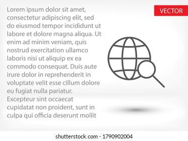 Estilo lineal de línea de icono de vectores negros con lupa de globo en el fondo. Icono de mejor ilustración de 10 pasos
