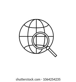 globe and magnifier icon. Element of navigation illustration. Premium quality graphic design icon. Signs and symbols collection icon for websites, web design, mobile app on white background