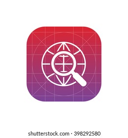 globe and magnifier icon. vector eps10 icon